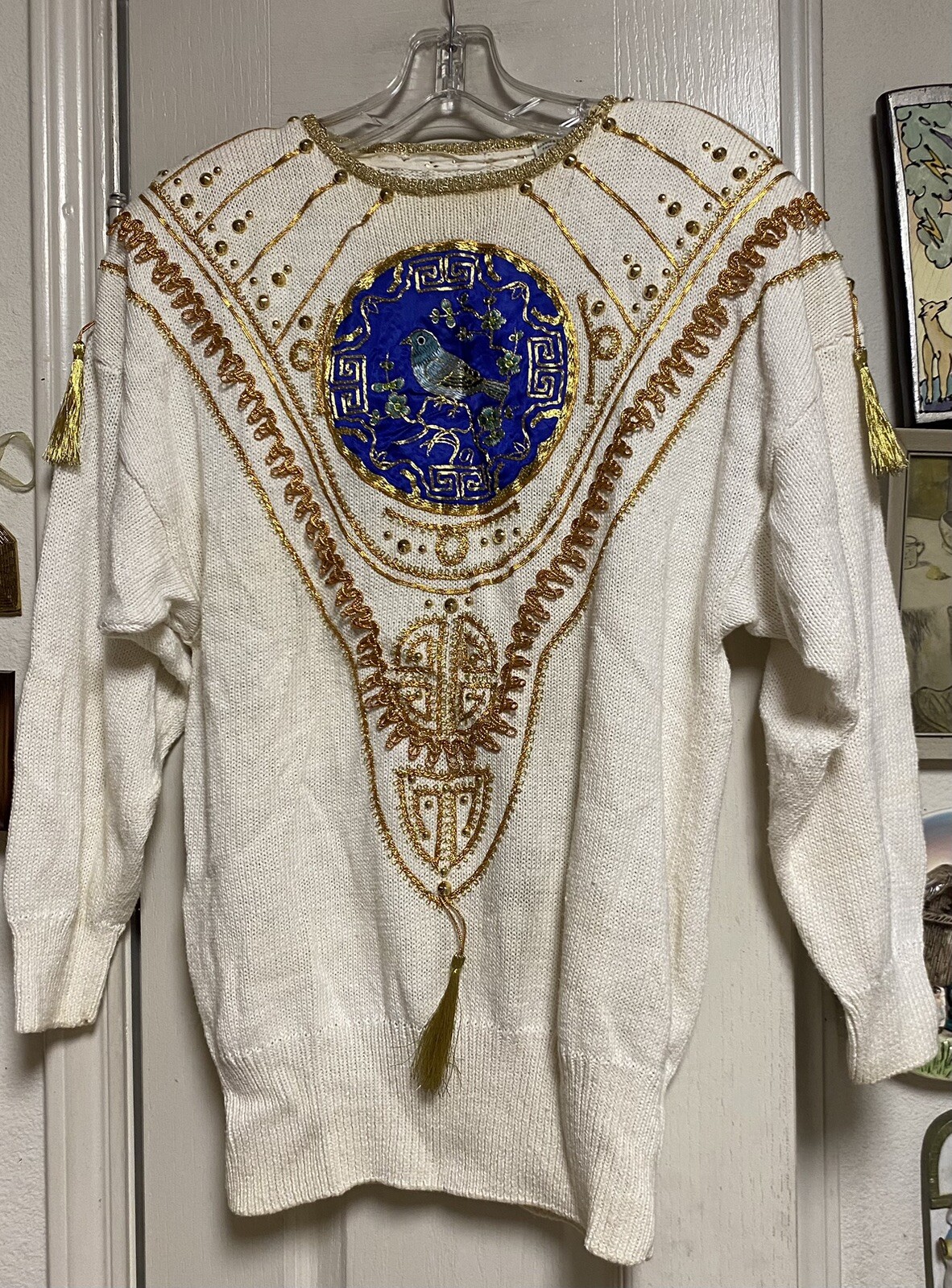 Absolutely Fabulous 1987 Gold Embellished Bonnie & Company Fashions Inc Sweater