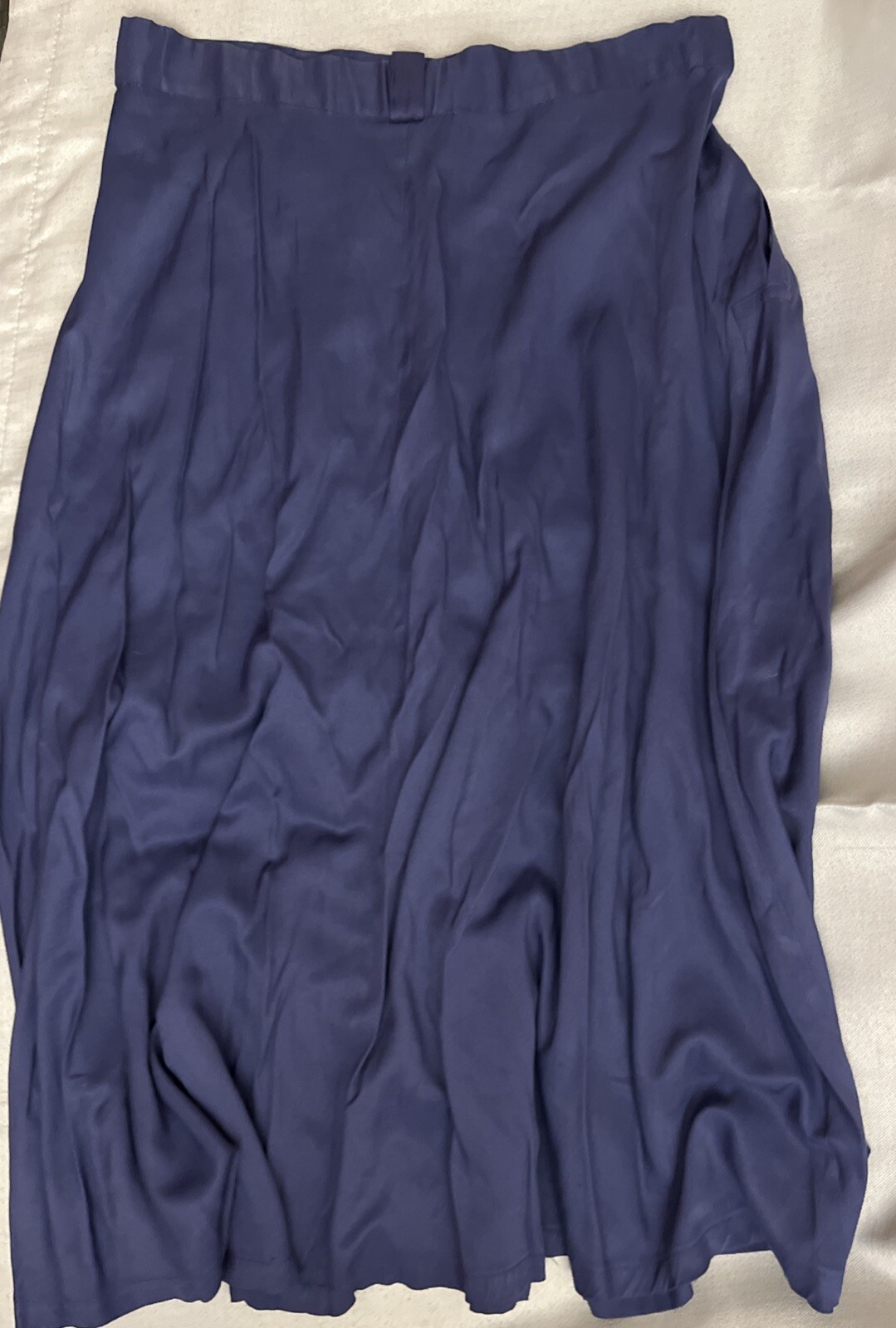 Allison Smith VINTAGE Button Midi Blue Skirt 12 Pleats Pockets Belt loop 80’s
