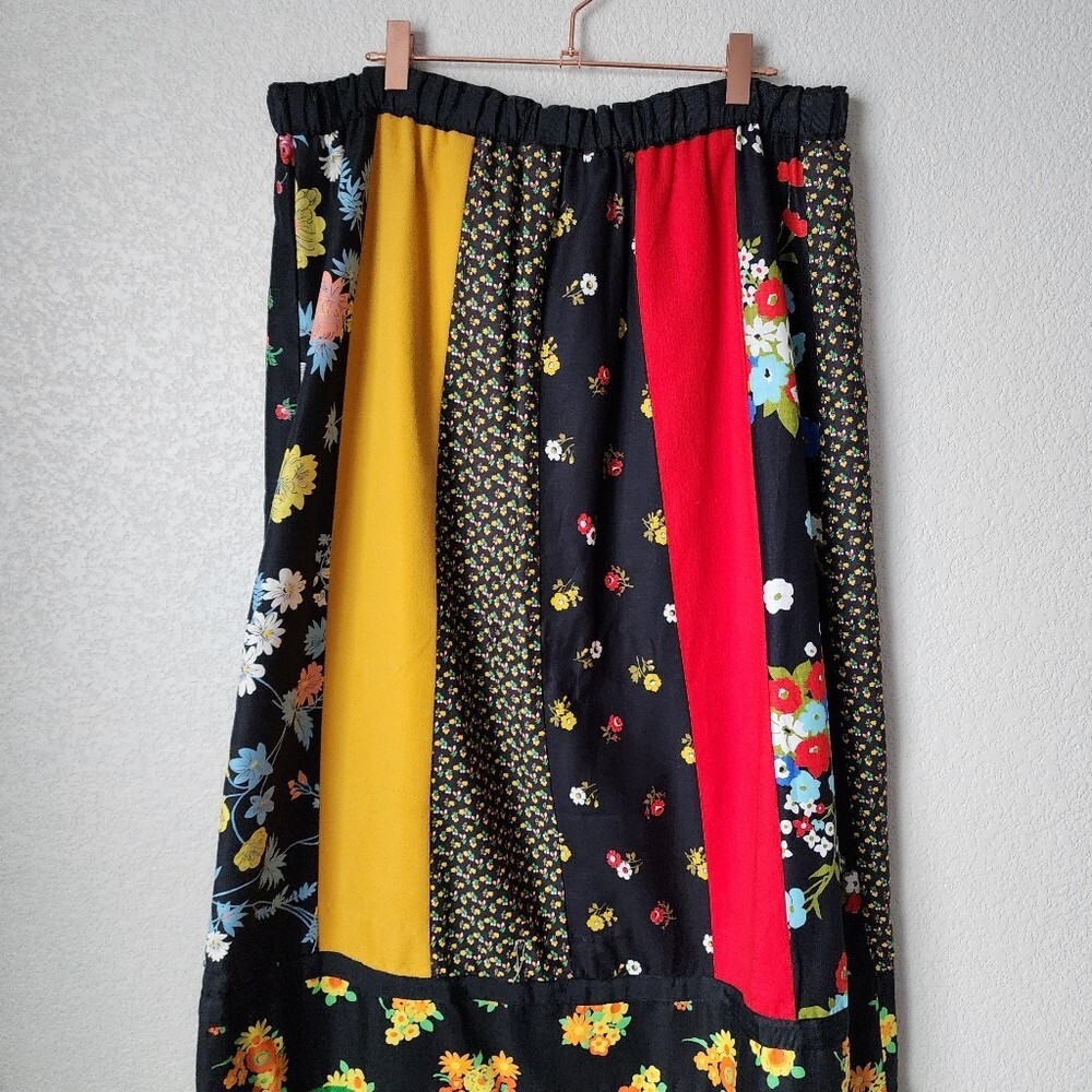 MR. HANK x VINTAGE Cottagecore patchwork 70’s floral maxi skirt moody floral