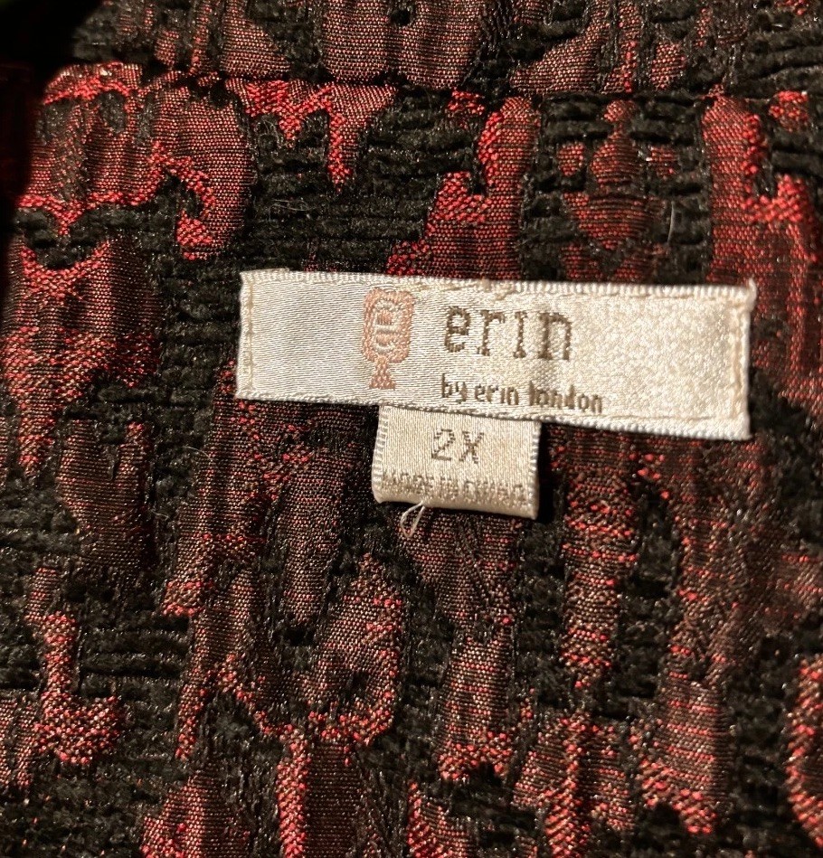 Erin London Metallic Floral Brocade Jacquard Blazer Jacket 2XL