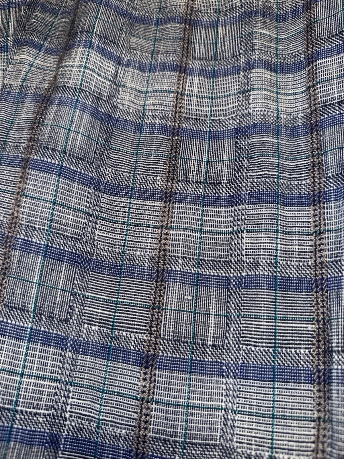 Vintage David Brooks Plaid High Waist Pants Sz 10 Side Button Pockets Ruffle Hem