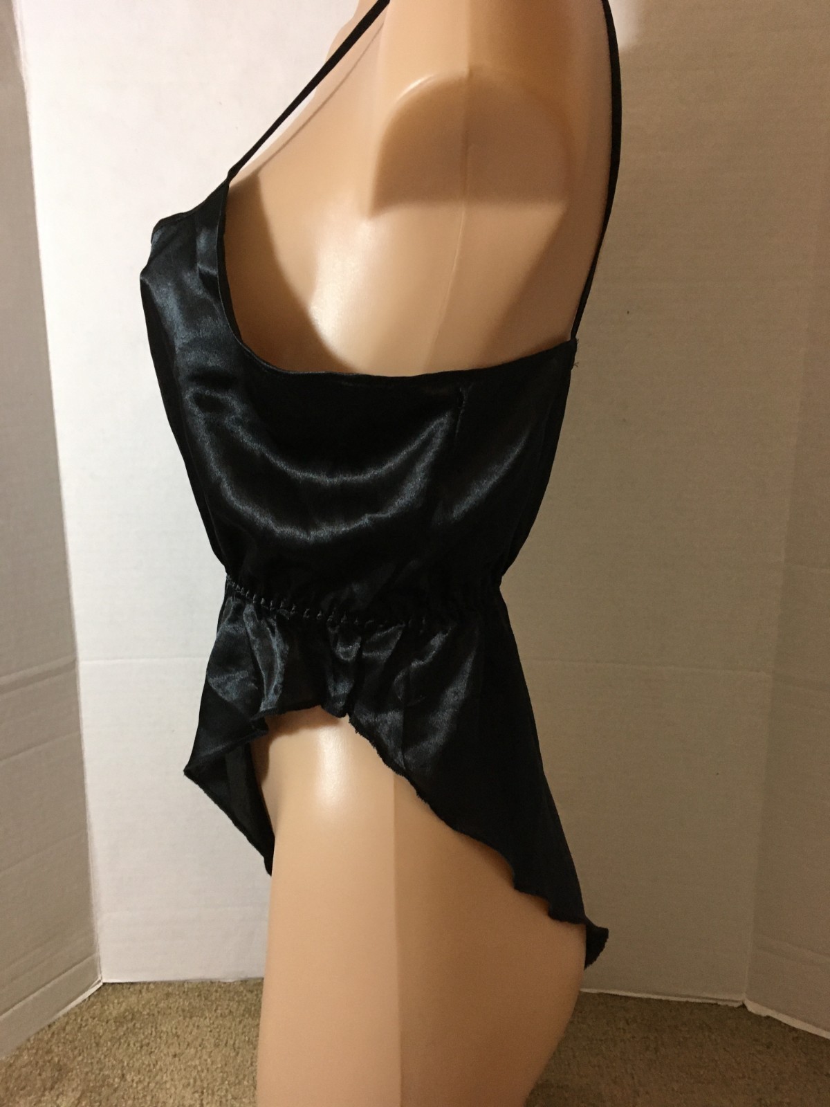 Vtg VICTORIA’S SECRET Silky SATIN High-Leg Bodysuit Teddy Gold Label Whimsigoth