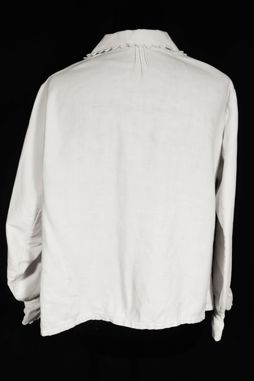 Antique French White Cotton Edwardian-1920’s Blouse Size M-L 40″ Bust Exc Cond