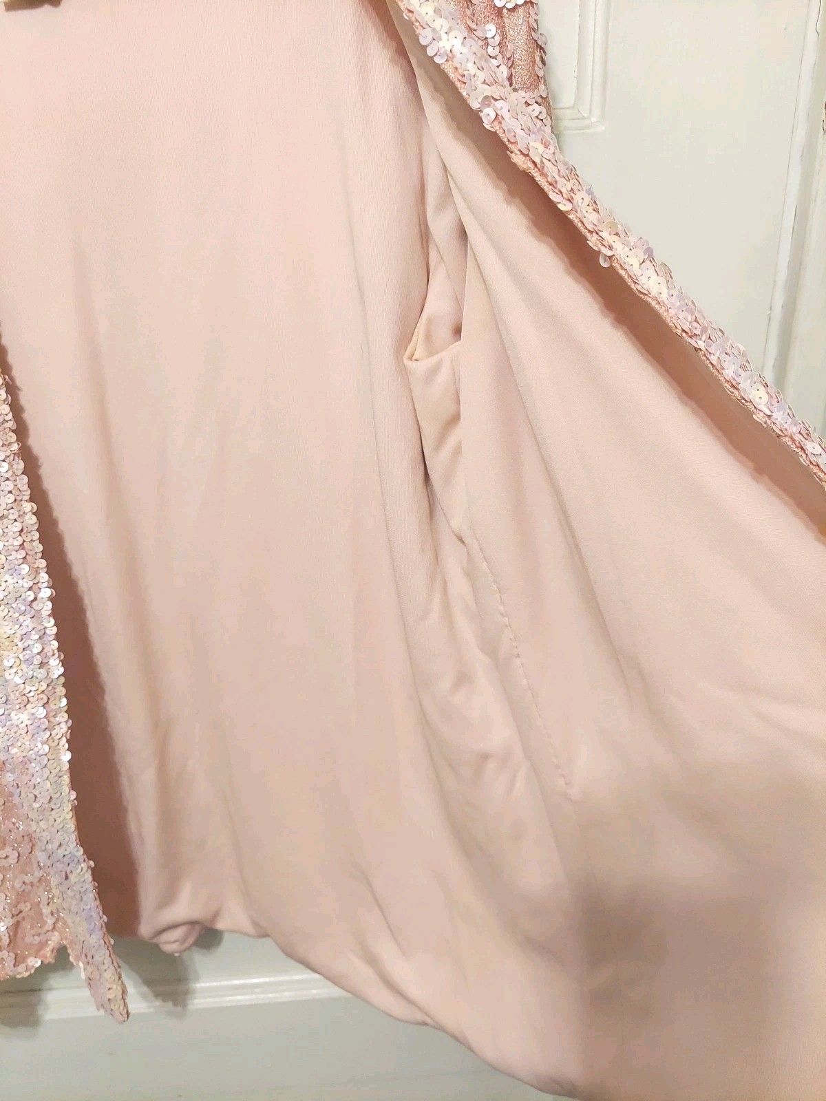 Vtg Lilli Diamond Ladies 2 Pc Pink Sequined Lined Jacket & Top Set