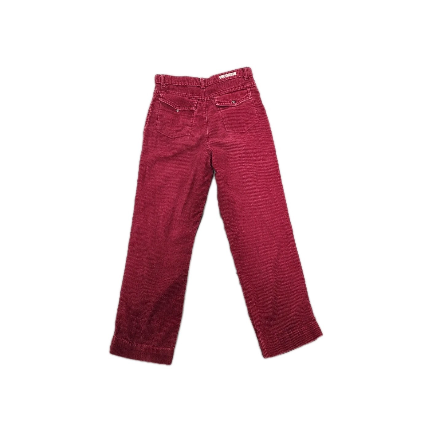Calvin Klein Juniors Corduroy Pants Burgandy High Waist Straight Leg Sz10 1990s