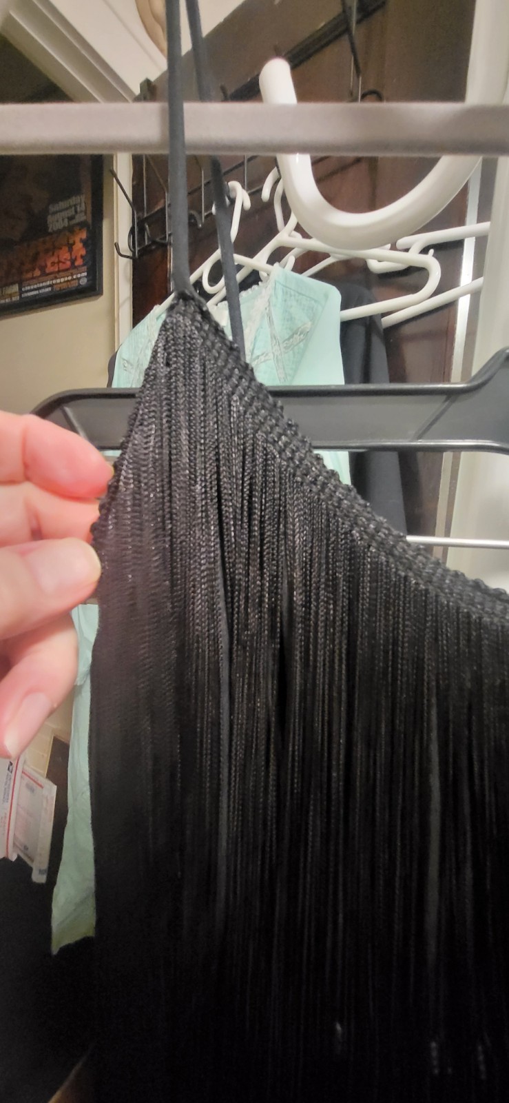 Vintage H W Collections Black Flapper Fringe SHeath Dress 9-10