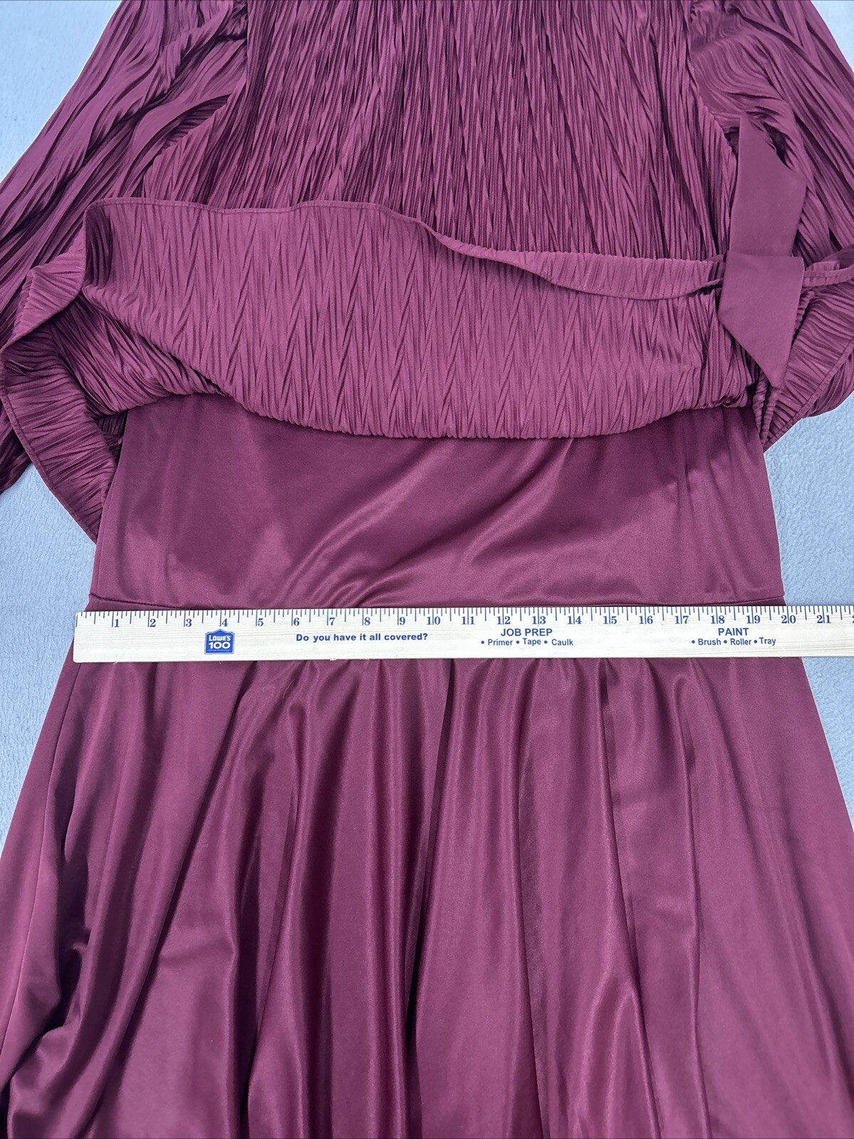 David Rose Dress Womens Size 14 Burgundy Pleated Holiday Party Vintage 80’s USA