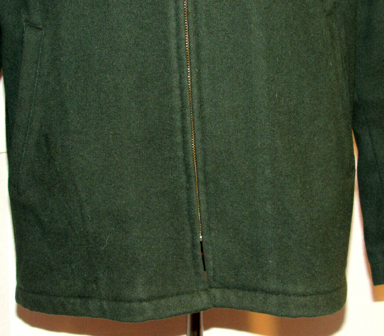 VINTAGE WOMEN’S LL BEAN FOREST GREEN WOOL ZIP-UP JACKET! COTTON LINING! USA! 44
