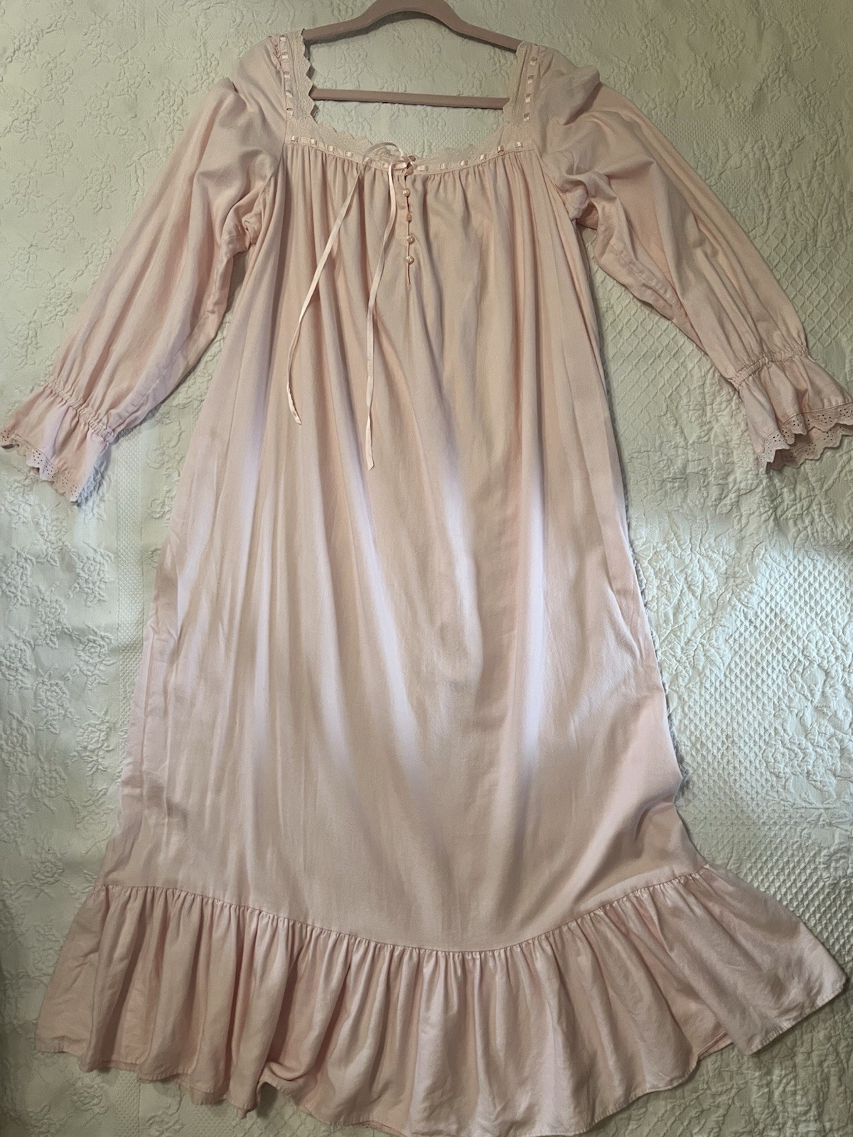 Vintage Victoria’s Secret Cotton Prairie Nightgown 🌼🌼🌼Pretty In Pink..Large