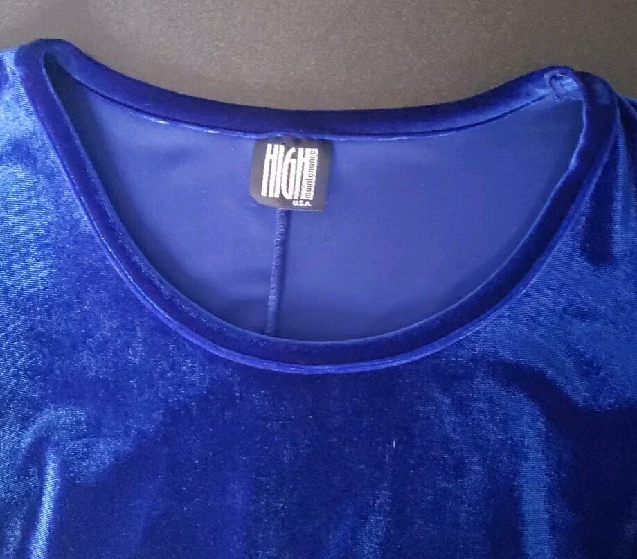 Blue Velvet Evening Gown Dress Size Medium 8-10