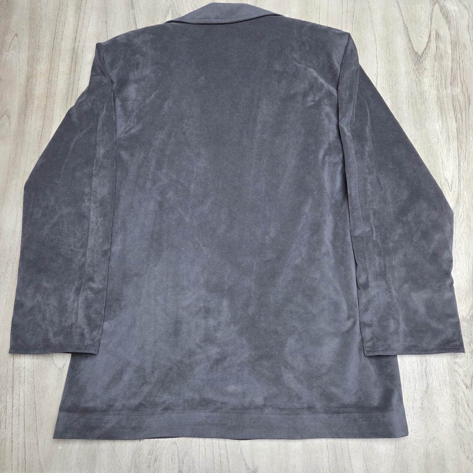 Vintage Da-Rue Faux Suede Open Blazer Jacket Brown Size 14 Longline USA Made