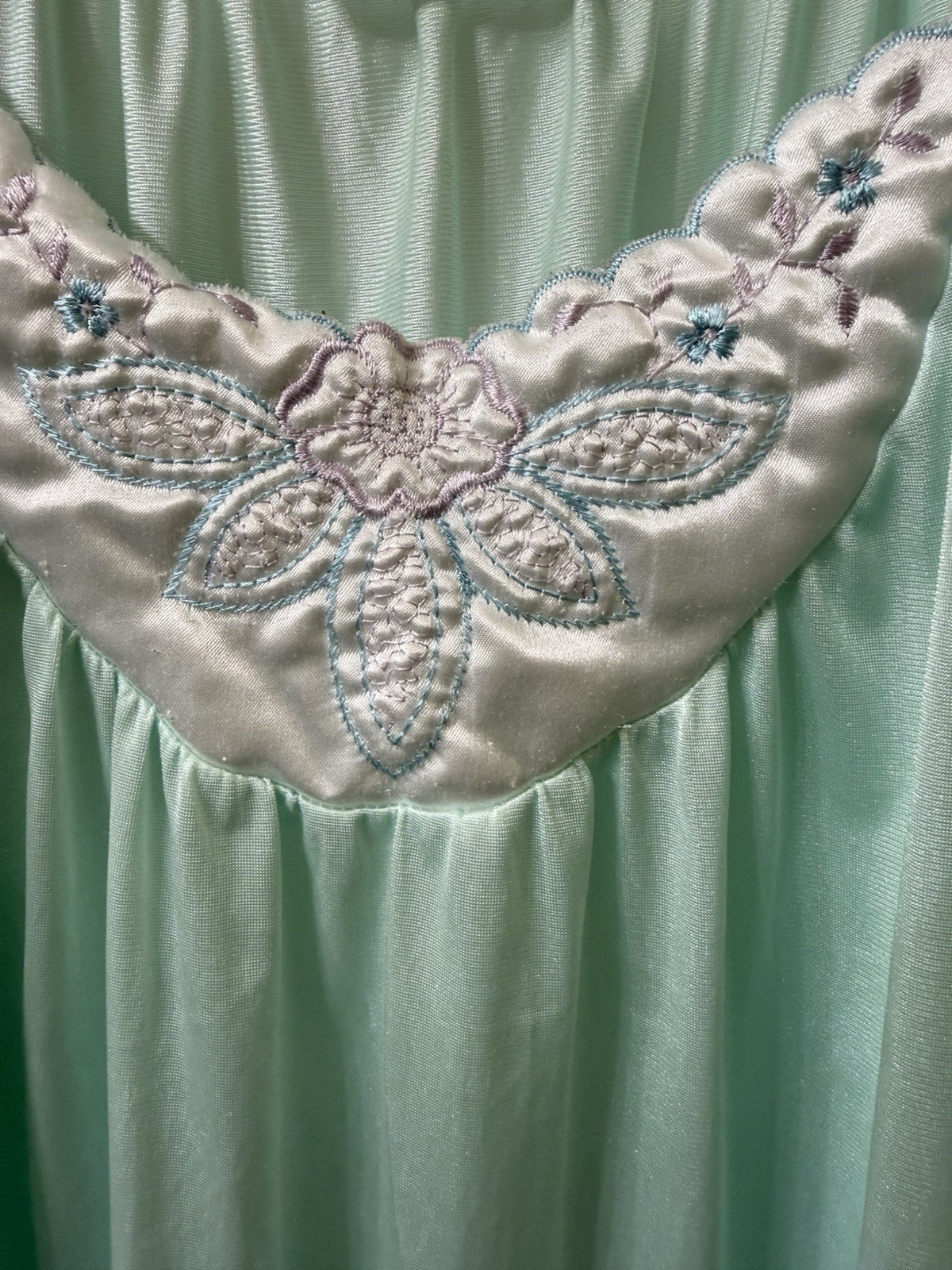 Vintage Komar Nightgown Pale Green Nylon Medium USA