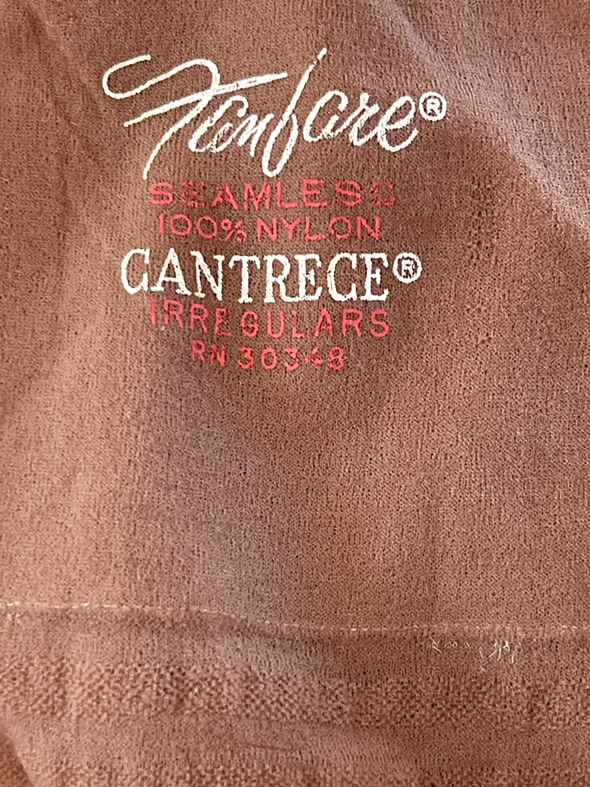 Two (2) Pair FANFARE Cantrese Nylon Stockings 9-1/2 – 10 Medium Beige Irregular