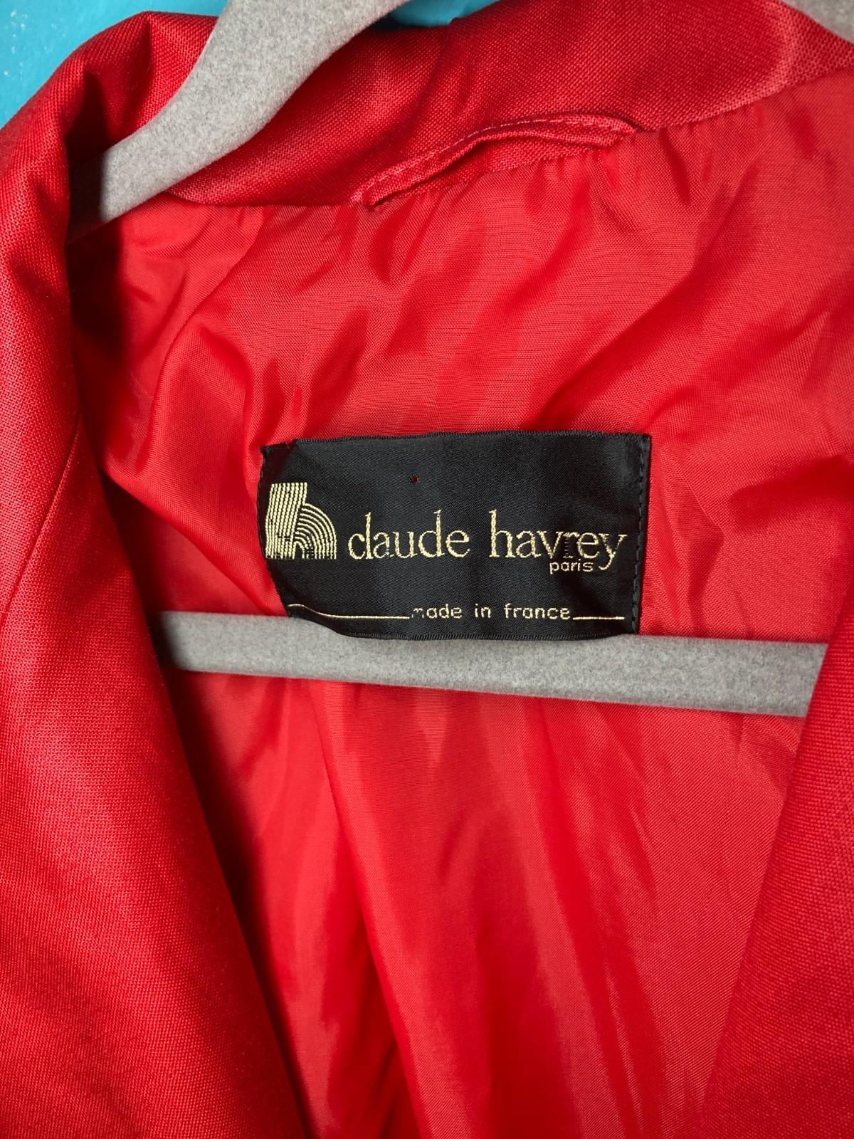 Claude Havrey Womens Vintage French Made Red Coat Blazer Jacket One Size
