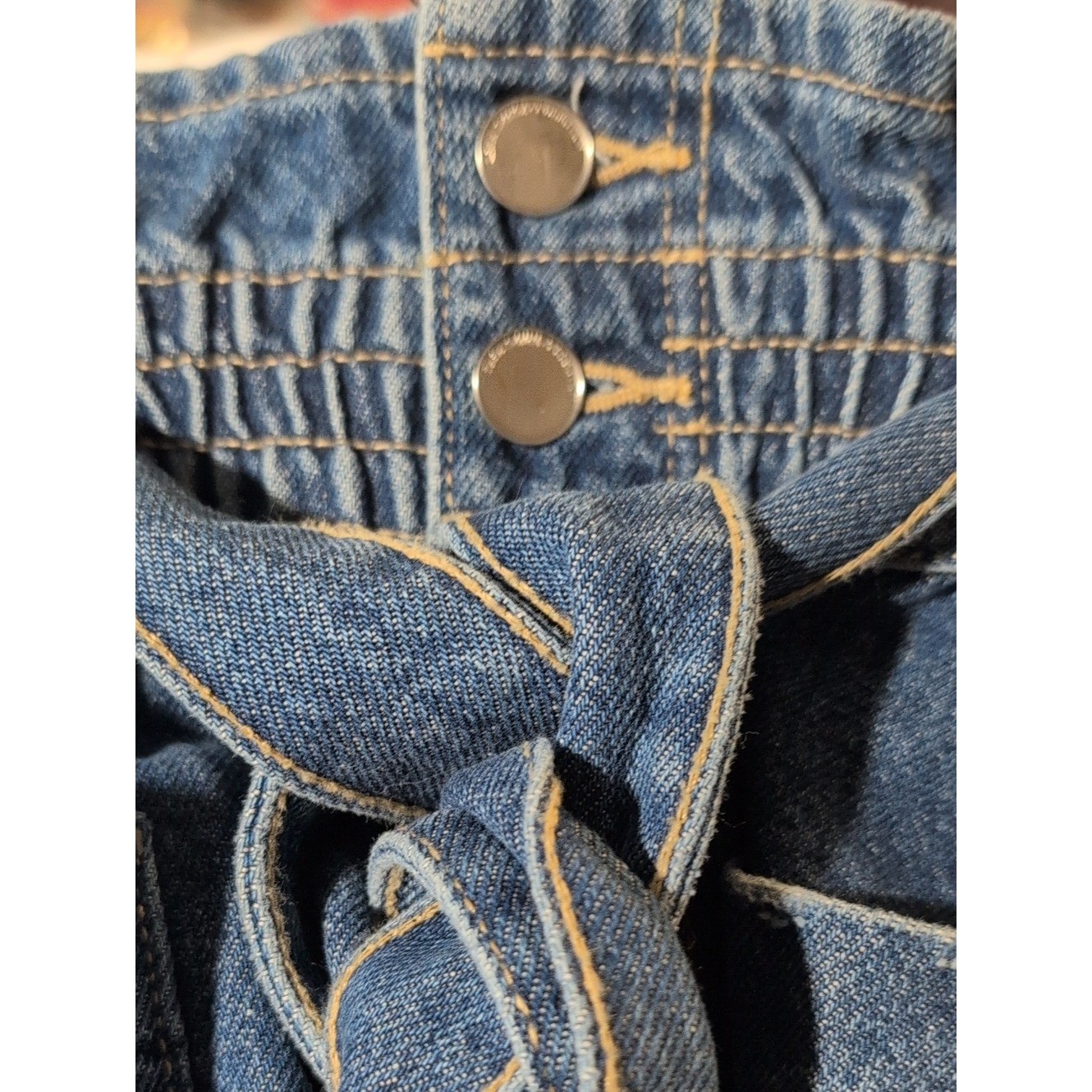 Zara Women’s Dark Wash Paperbag High Waisted Shorts Size 6 NWT