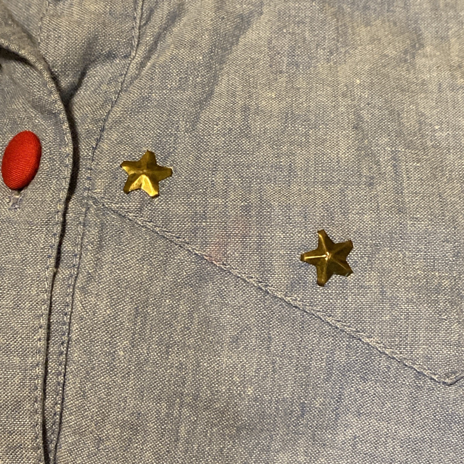 Women’s Vintage 90s Blue Western Cowgirl Embroidered Dress Size Lg Red Hat Boots