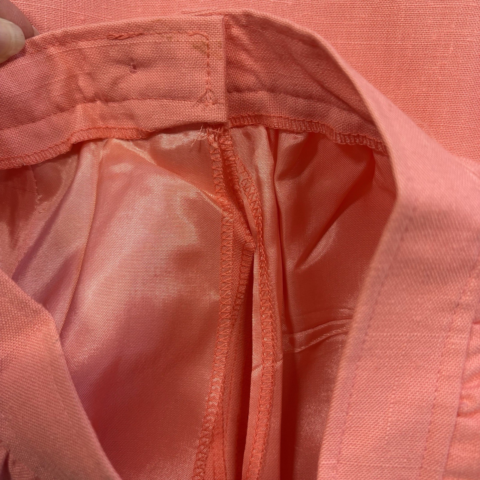 70s Michele NY Coral Pink Skirt Size 7/8 Union Made NOS Deadstock USA Vintage