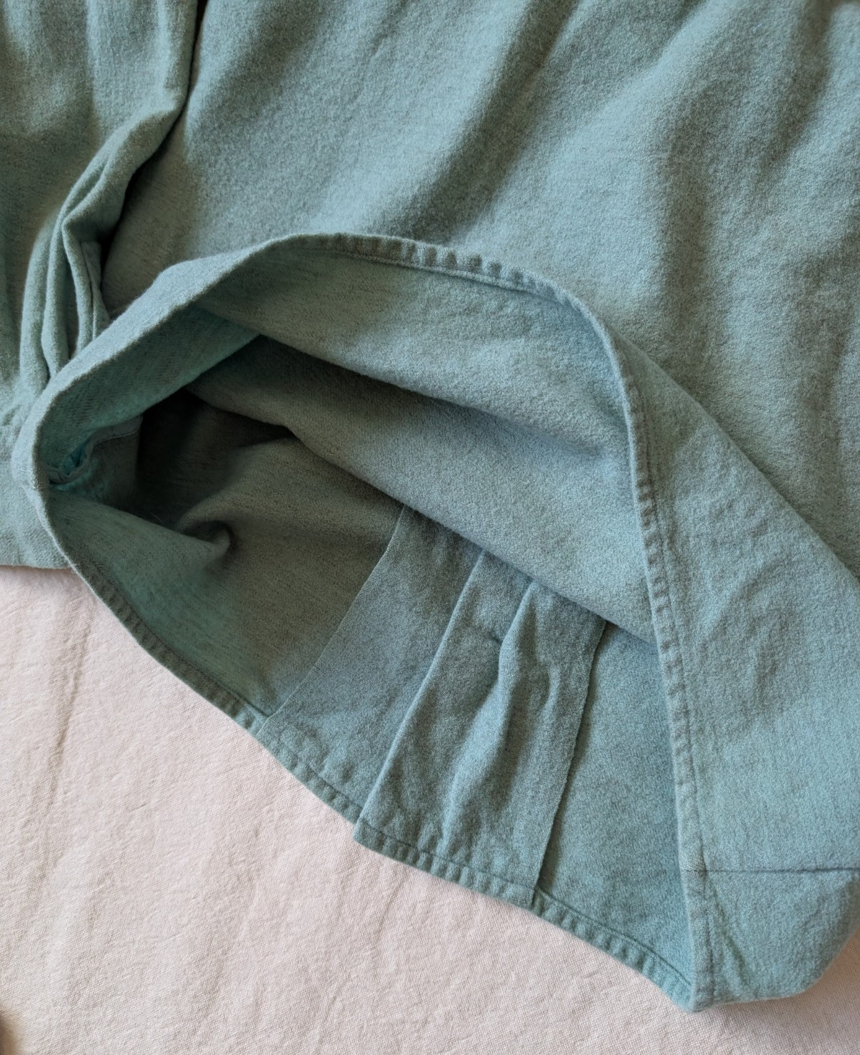 Vintage 50s 60s Handmade Wool Knit Seafoam Green Loop Collar Women’s MD