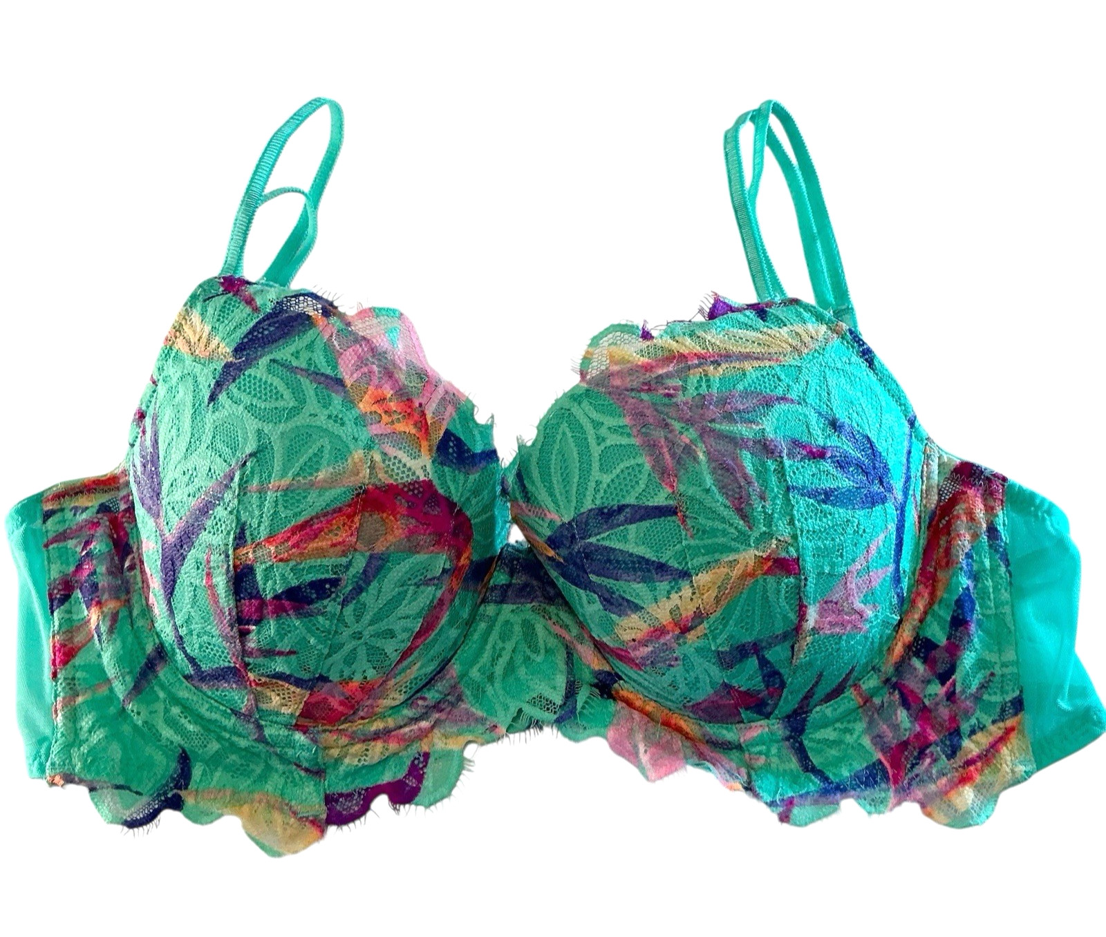 Victoria’s Secret PINK Date Lightly Lined Floral Tropical Lace Bra 32DD