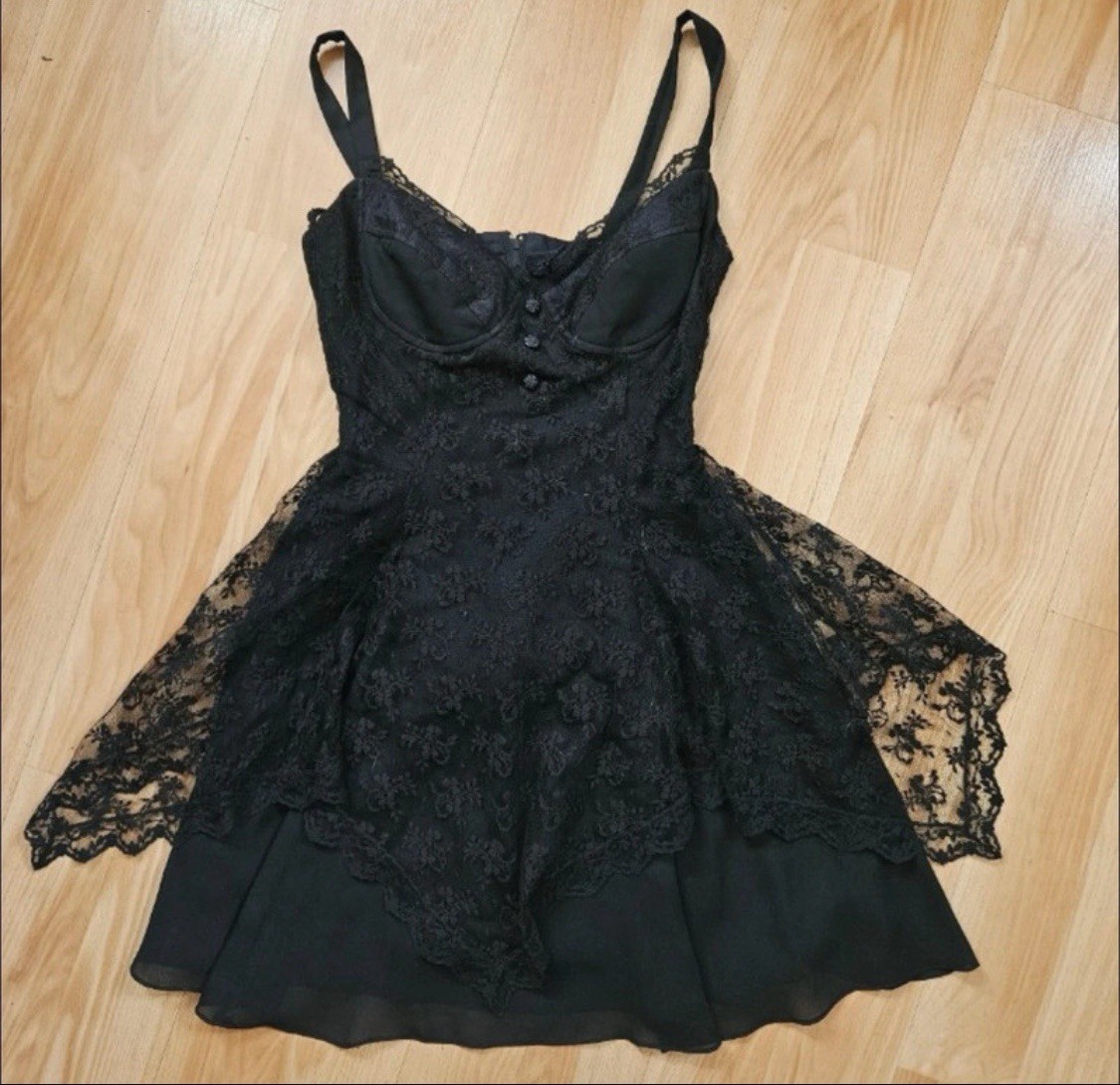 Jessica McClintock Gunne Sax Vintage Gothic lace dress size 4/6