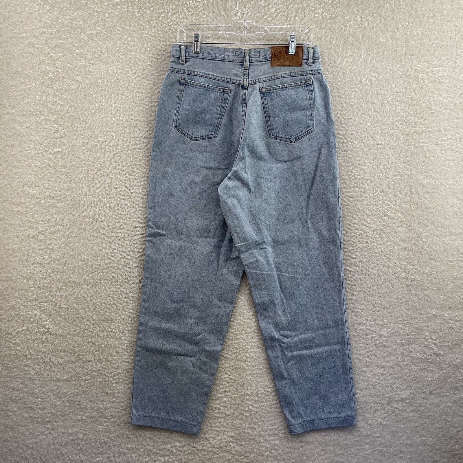 80s 90s Vintage Denim Jeans 12 30 High Waisted Tapered Leg Light Wash Cropped