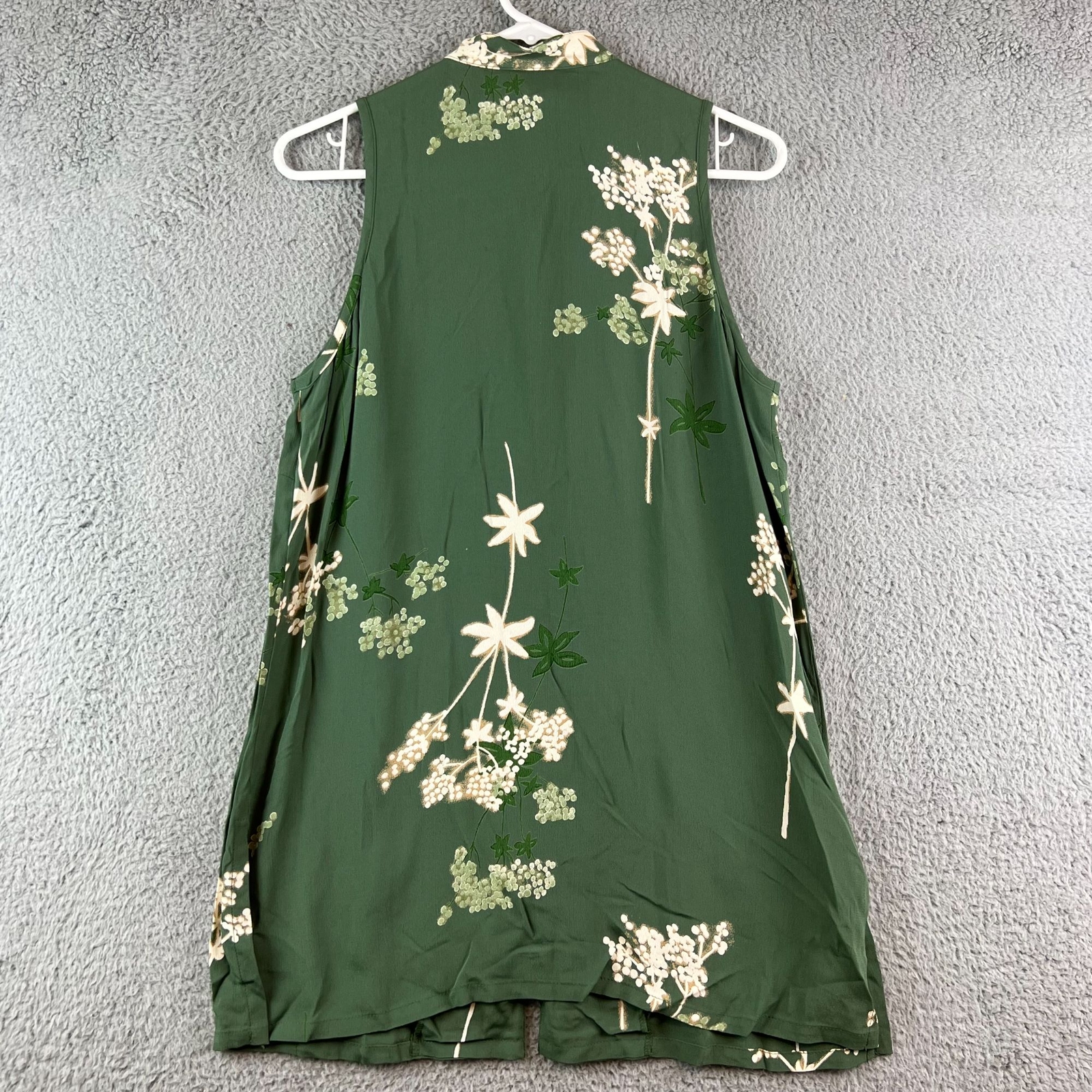 Vintage 90’s Karen kane Green Floral Sleeveless Button Dress and Skirt set size