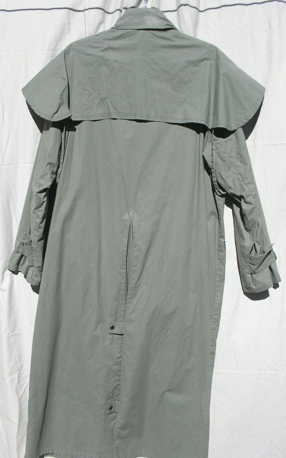Vintage Olive Army Green Drab Outback Red Duster Trench Coat sz Small