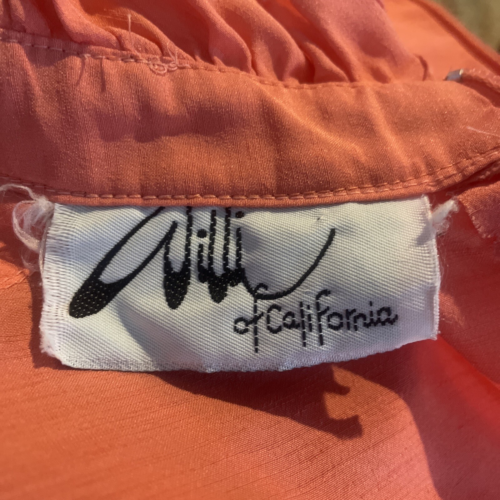 Vintage Willi Of California Womens Dress Coral Vtg Size 10 Runs Smaller No Belt