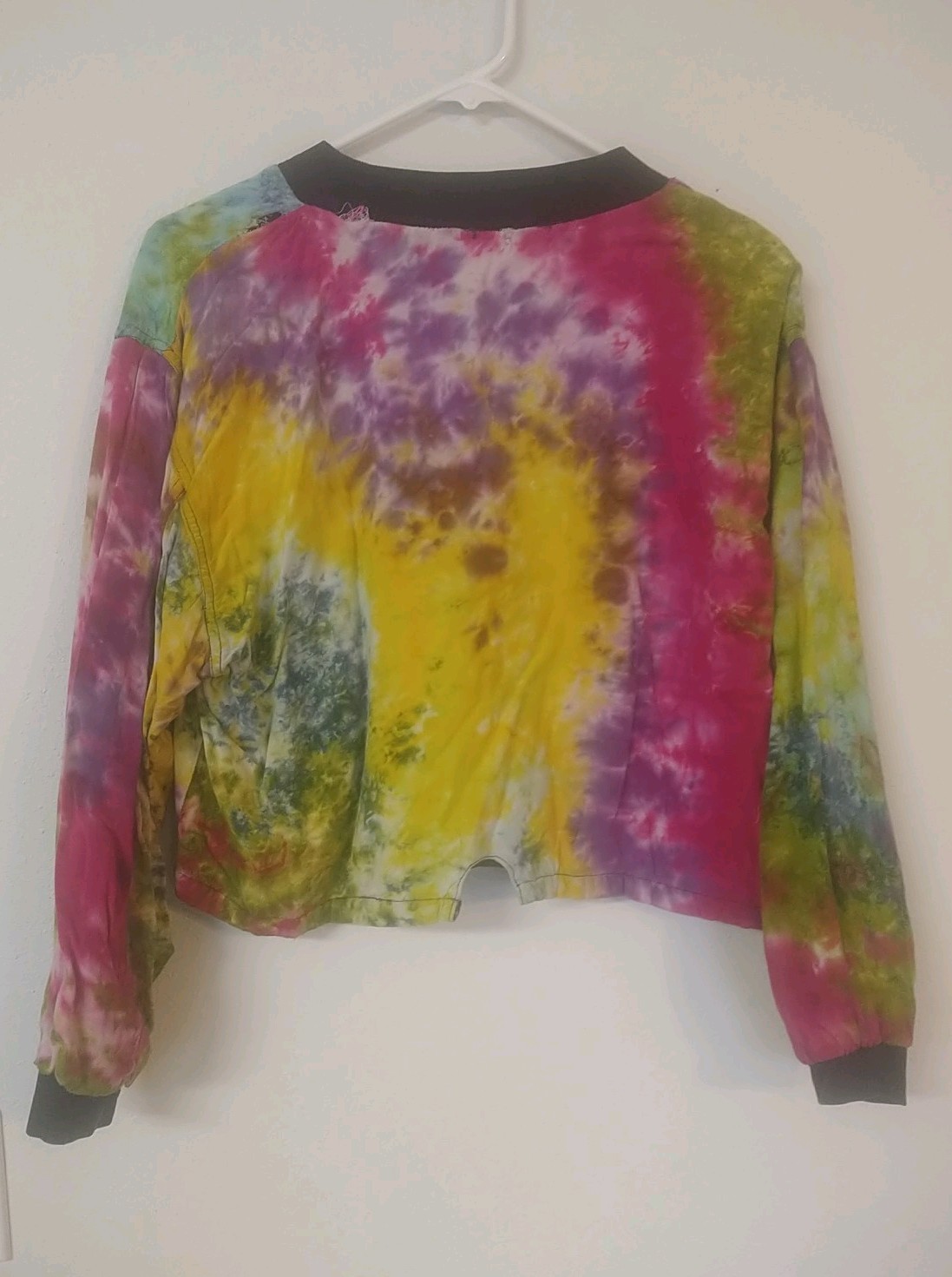 Vintage Tie-dye Cropped Jacket ~*SPEED LIMIT* SZ M *80’S/90’S* Holes in back*
