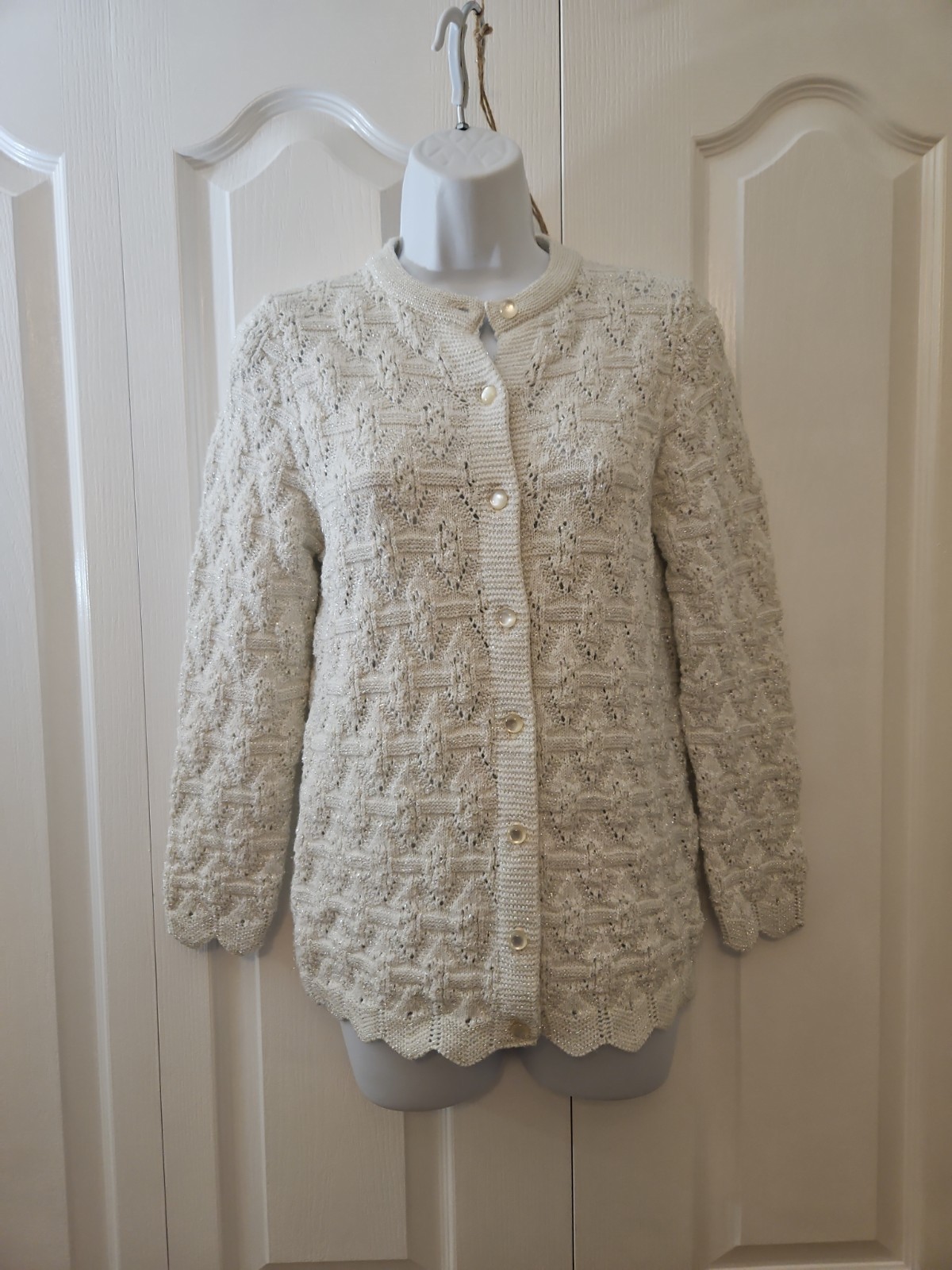 Women’s Vintage Highpoint Sportswear Sweater Classy Preppy Crochet Size M ?