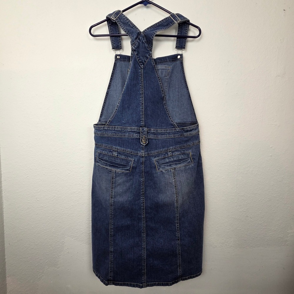Gloria Vanderbilt Womens Denim Overall Dress Blue Pinafore Jumper Medium Wash