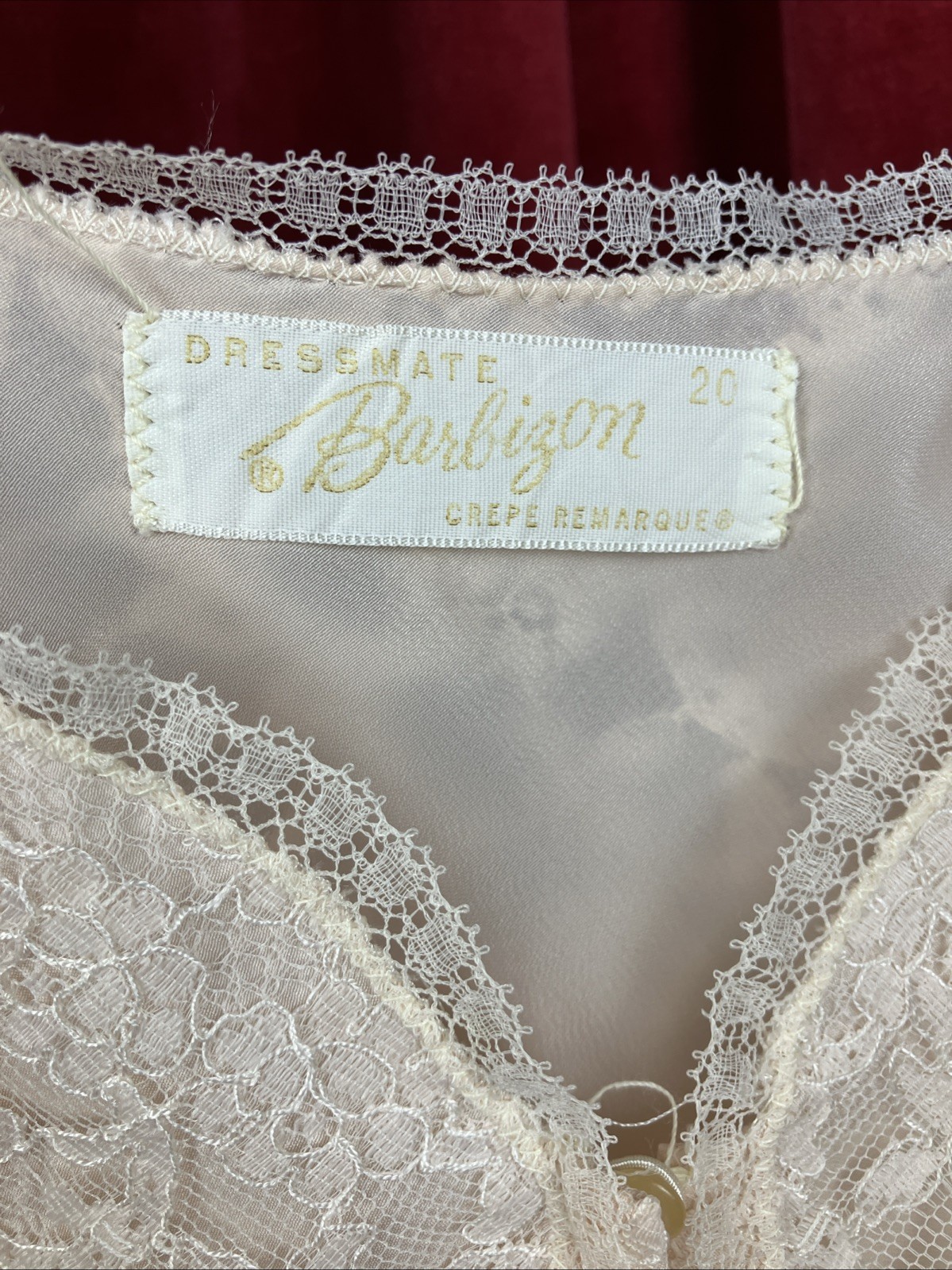 40 B vintage Pale pink Barbizon Rayon Slip Lace Sissy Pinup