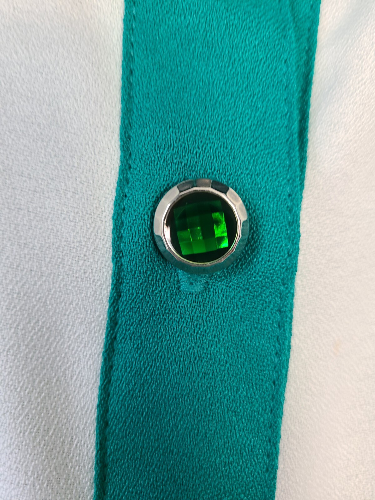 Vintage Erin London Green Long Sleeved Embroidered Blouse USA Womens Size Small