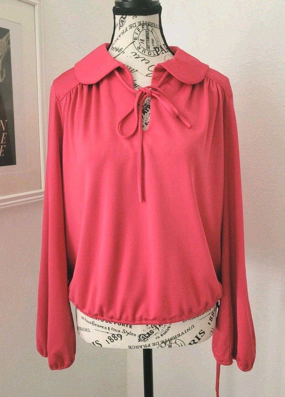 Vintage 60s 70s Peasant Top Balloon Sleeve Blouson Medium Matti of Lynne Boho