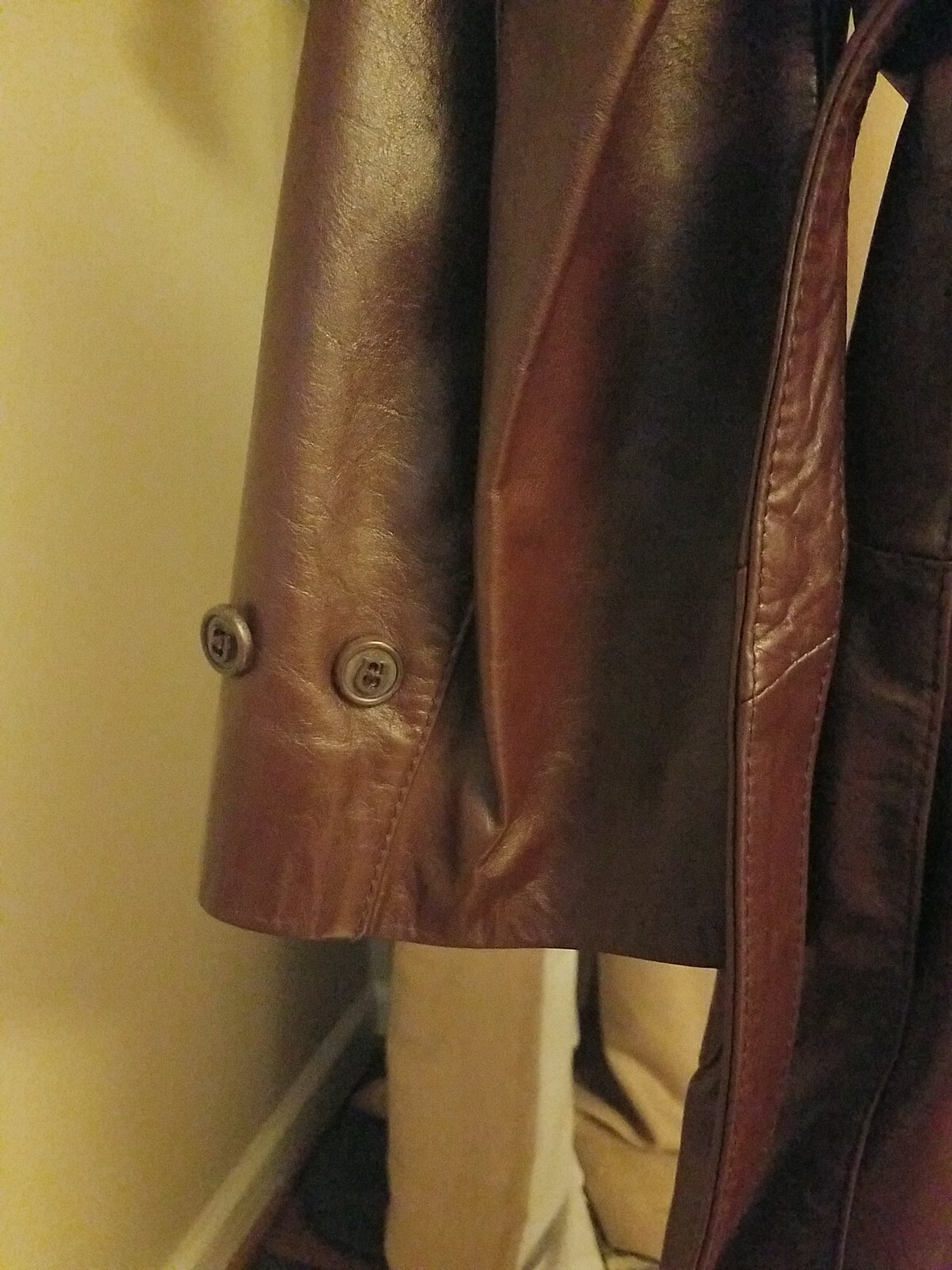 Vintage Etienne Aigner Leather Jacket Chocolate Brown Trench Coat Women’s 10