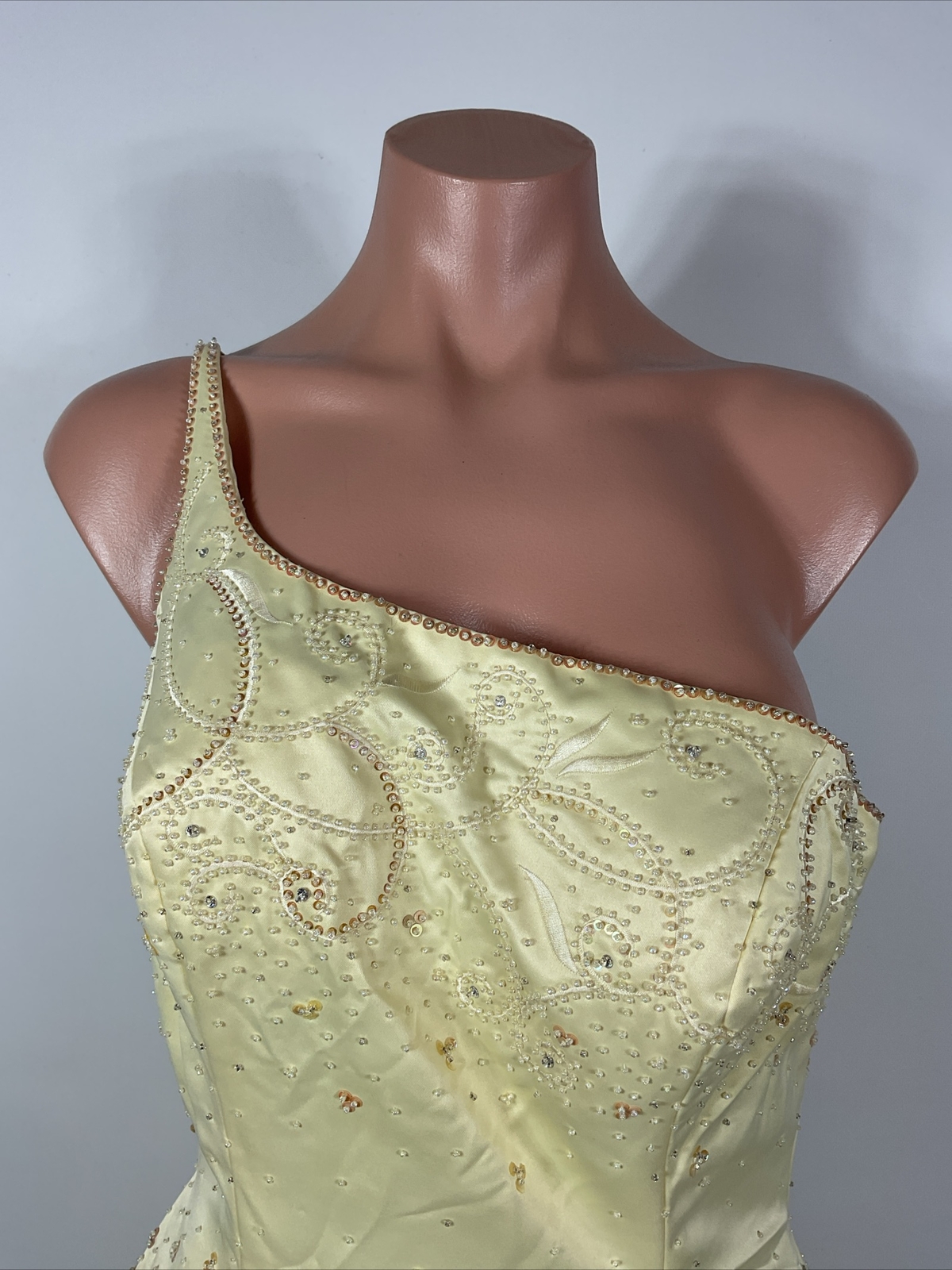 NWT Mike Benet Formals Sz 8 Yellow Dress Gown Pageant Cinderella Corset Prom NEW
