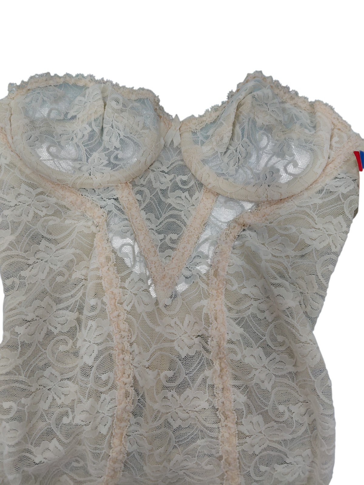 Vintage Backless Laced Body Brief Size 32C