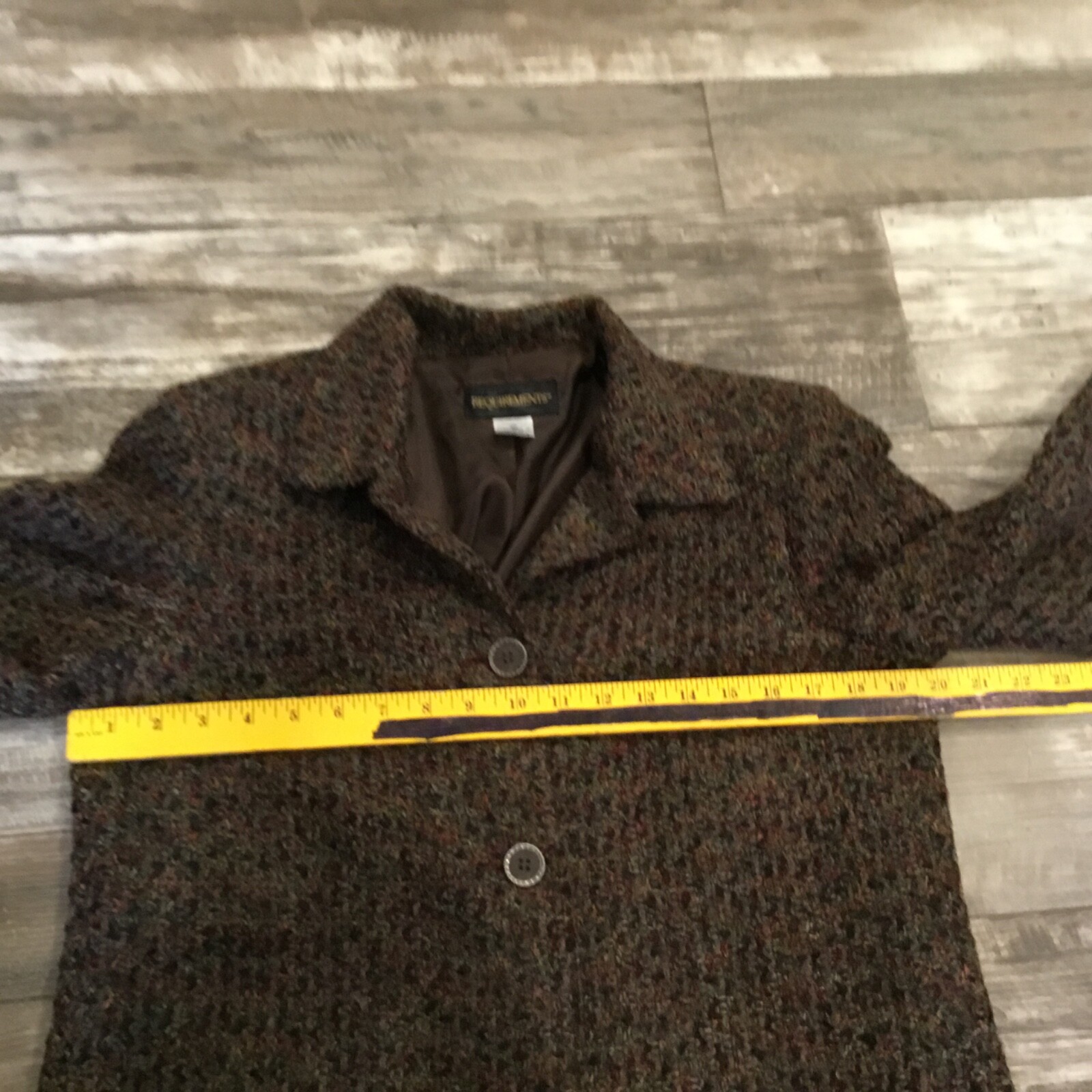 Tweed Blazer M Chocolate Brown Vibes Button Up Lined Dark Academia Androgynous