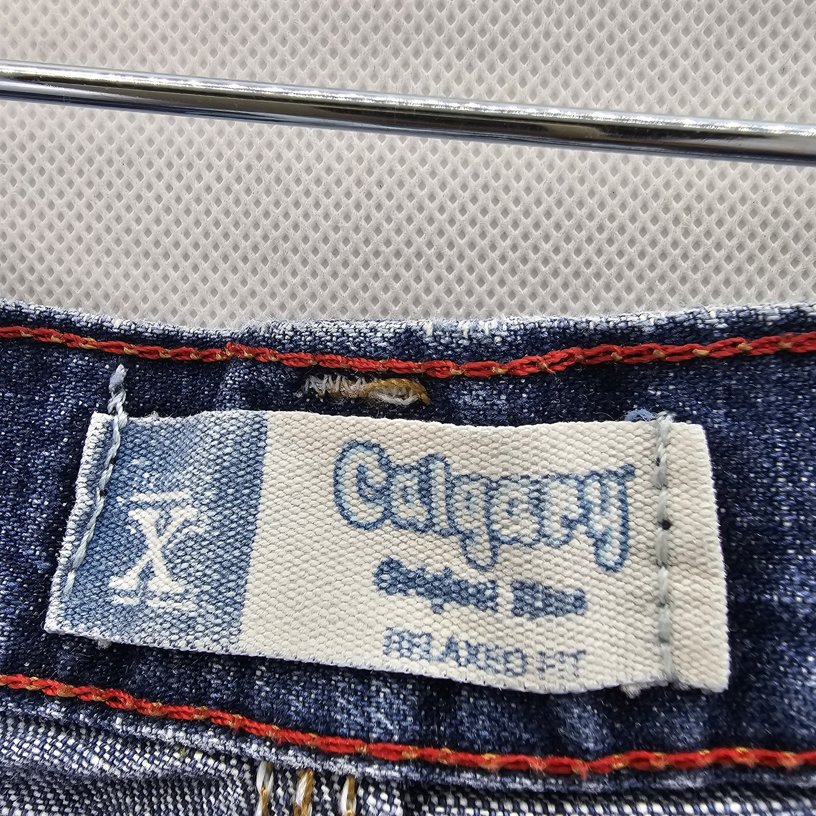 Vintage Calgary Women Size 3/4 X 34 Blue Denim Relaxed Fit Jeans