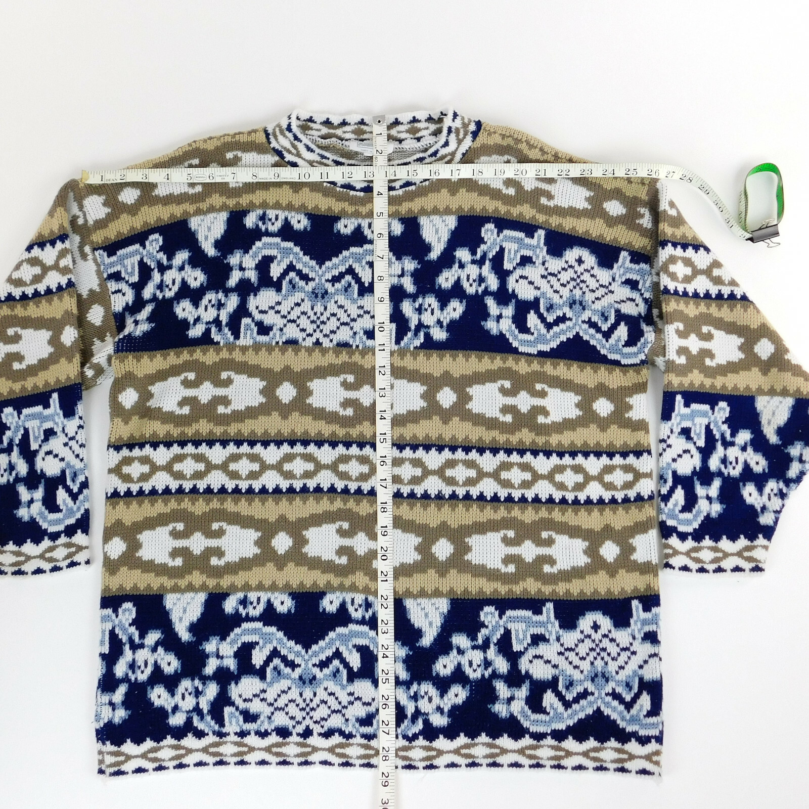 Arielle Vintage Womans Large Geometric Crew Neck Pullover Sweater USA Acrylic