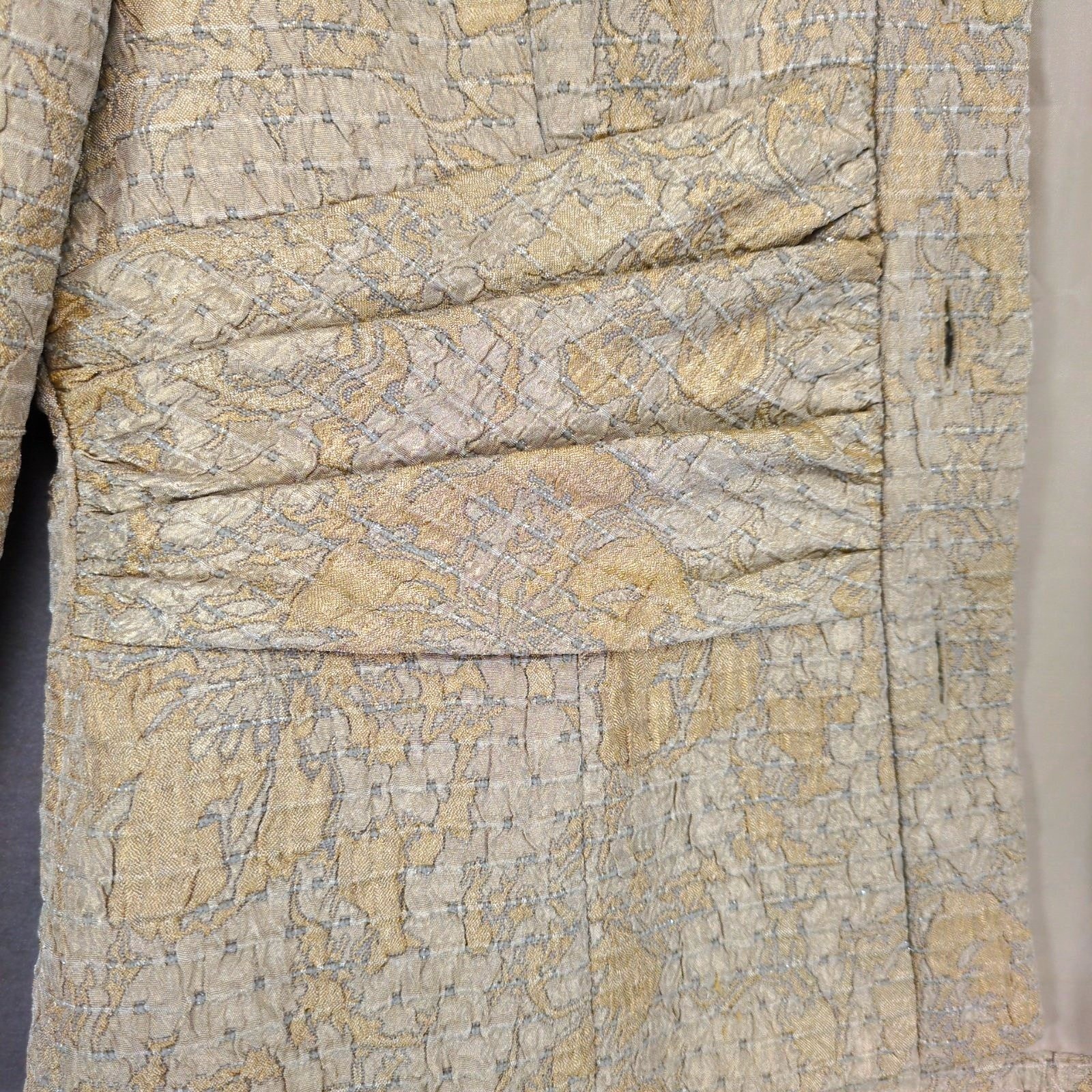 Vtg Jones New York Women’s 8 Gold Animal Print Textured Suit Blazer Preppy Glam
