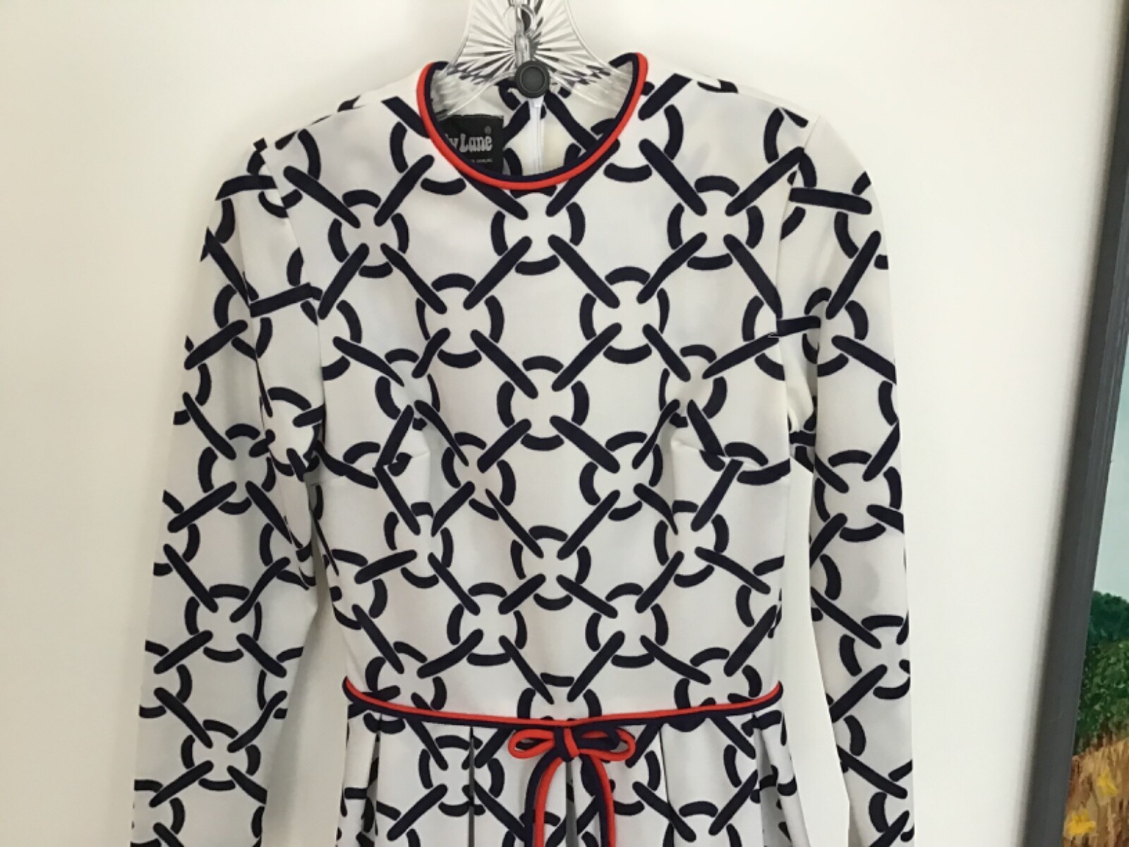 Vintage 70’s SHADY LANE for Jonathan Logan Op Art Rings Mod Midi Dress Size 9/10