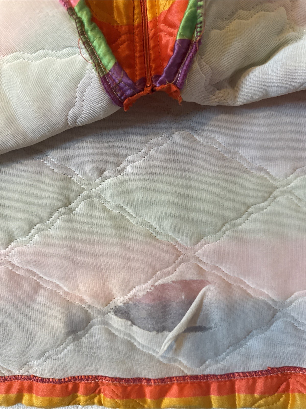 Vintage Rhapsody By Glazier Quilted Striped Maxi Skirt S/M Size 12 Rainbow