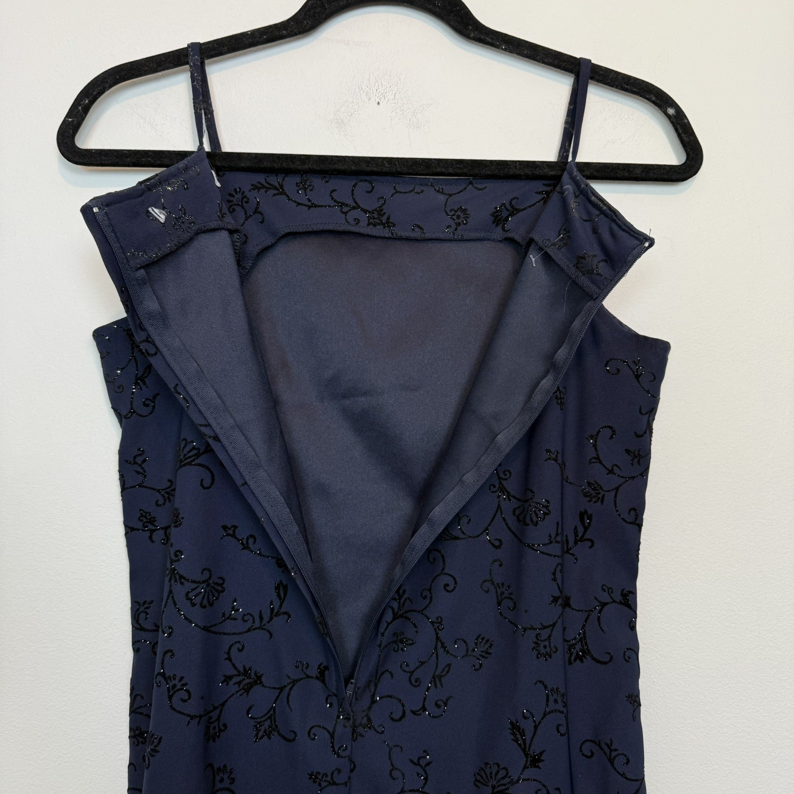 Vintage 90s navy mini dress high neck sparkly small y2k party