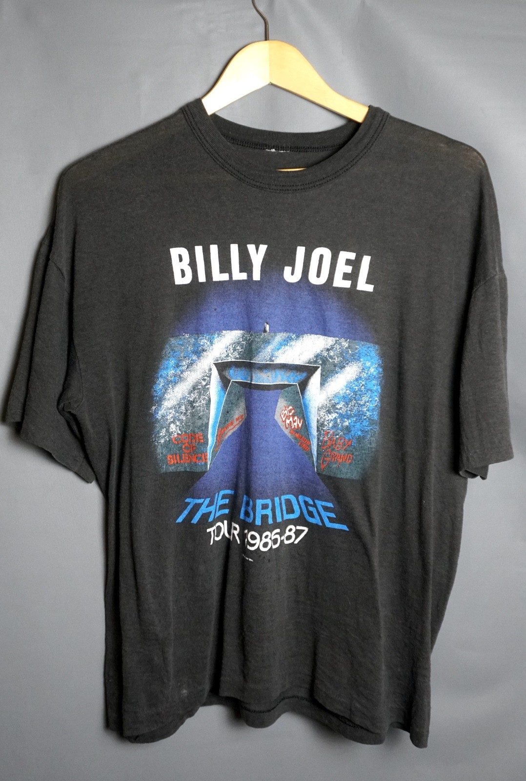 Vintage Billy Joel The Bridge Tour 1986-1987 Concert T-Shirt Size – Large