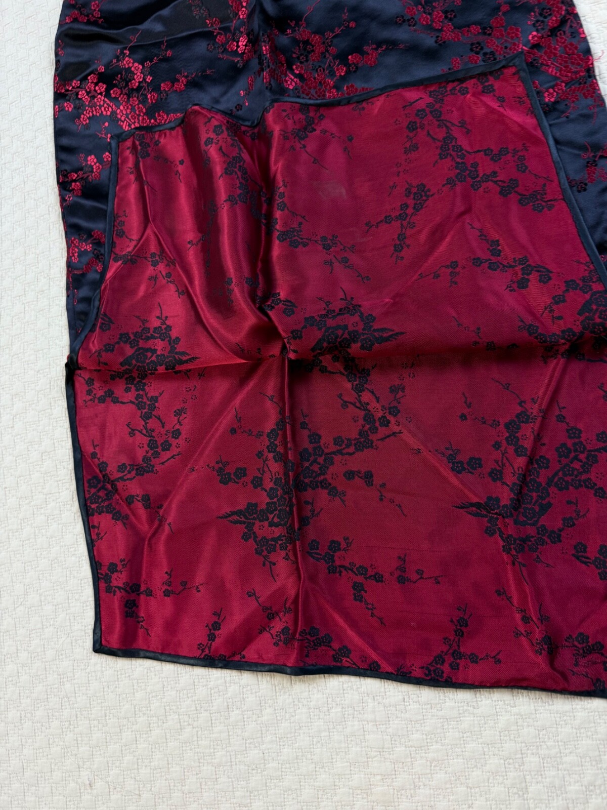 Vintage Traditional Cocktail Dress 1970s Asian | Black and Red | Size 36 Small