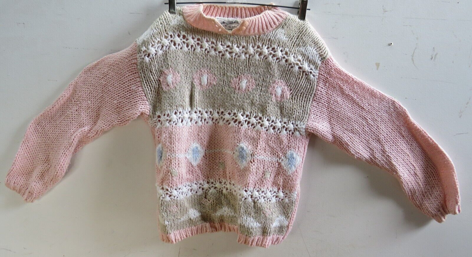 Vintage Helium Hand Knit Sweater Size Medium Made In Korea Pre-Owned