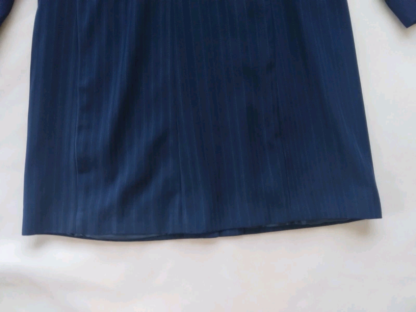 Bill Blass Womens Blazer Sz 14 Sport Jacket Dress Coat Navy w/ Pinstripes