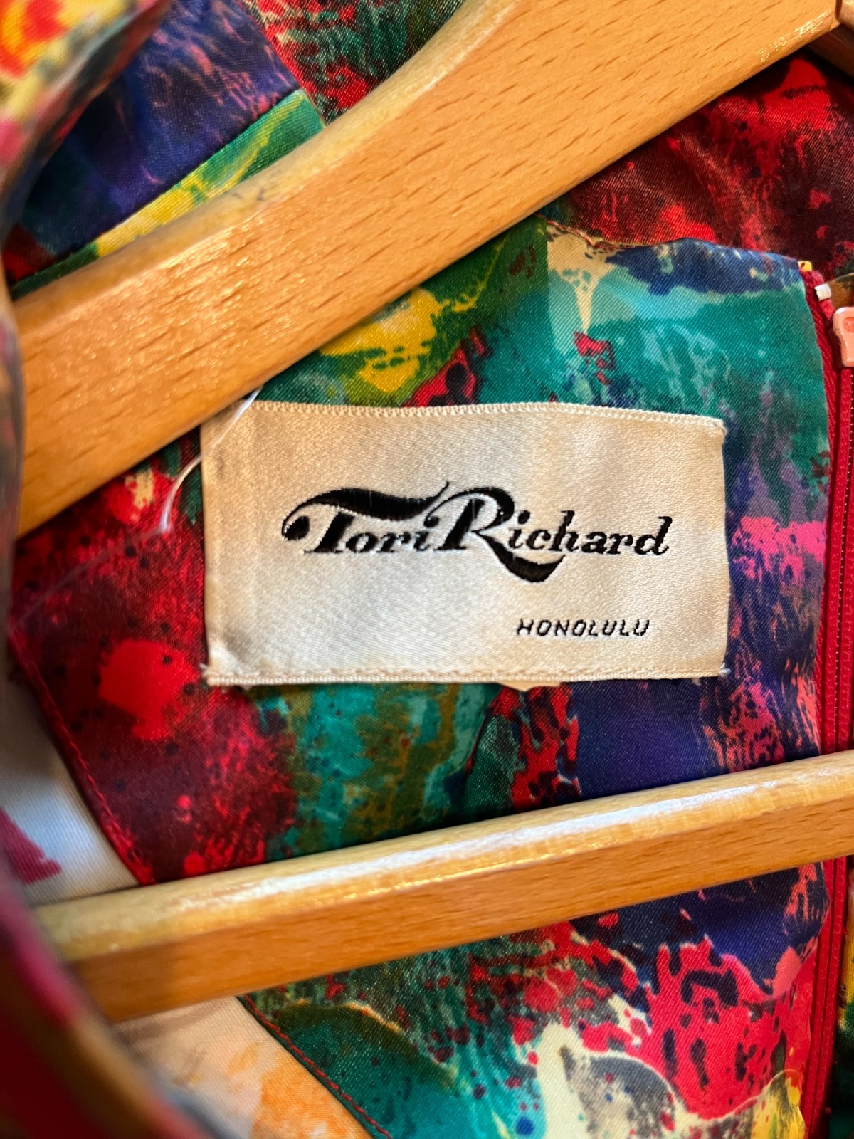 Tori Richard Honolulu Hawaiian Dress Vintage Maxi Hong Kong Colorful Size M/L