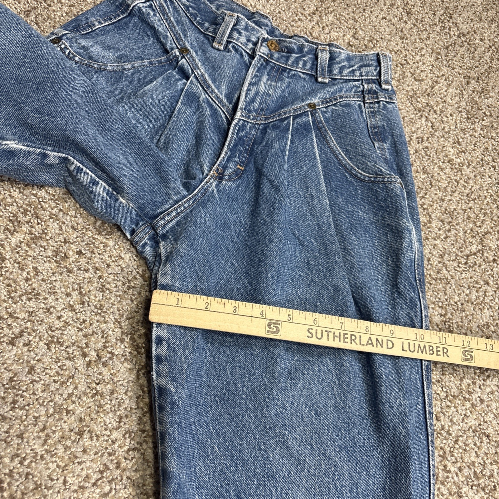 Zena Denim Jeans Women 9 Fits 24 X 28.5 Taper Leg Pleated VTG 90’s